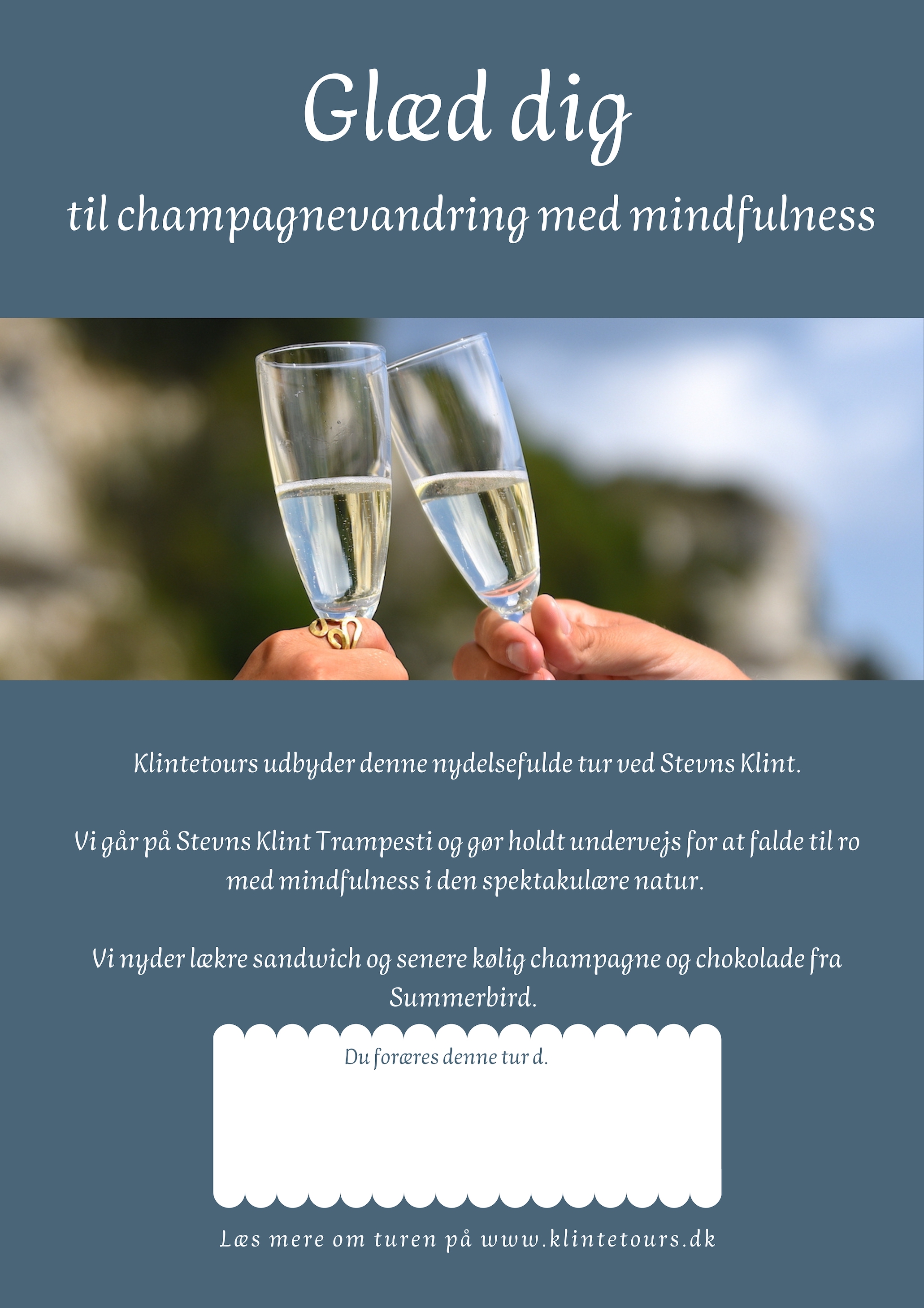 gavekort til oplevelse med wellness natur champagne mindfulness